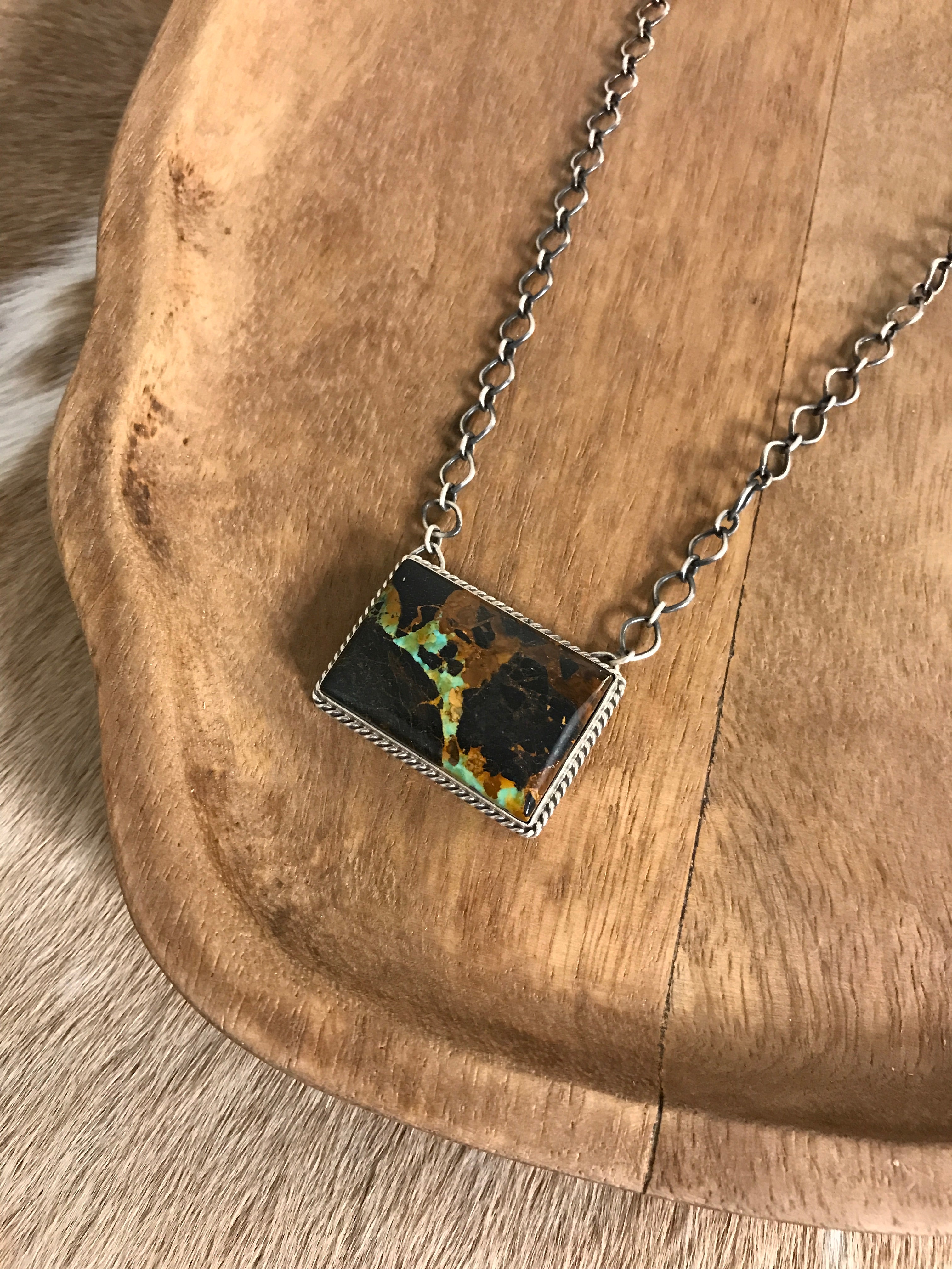 The Corvallis Black Jack Necklace, 6 xx-Necklaces-Calli Co., Turquoise and Silver Jewelry, Native American Handmade, Zuni Tribe, Navajo Tribe, Brock Texas