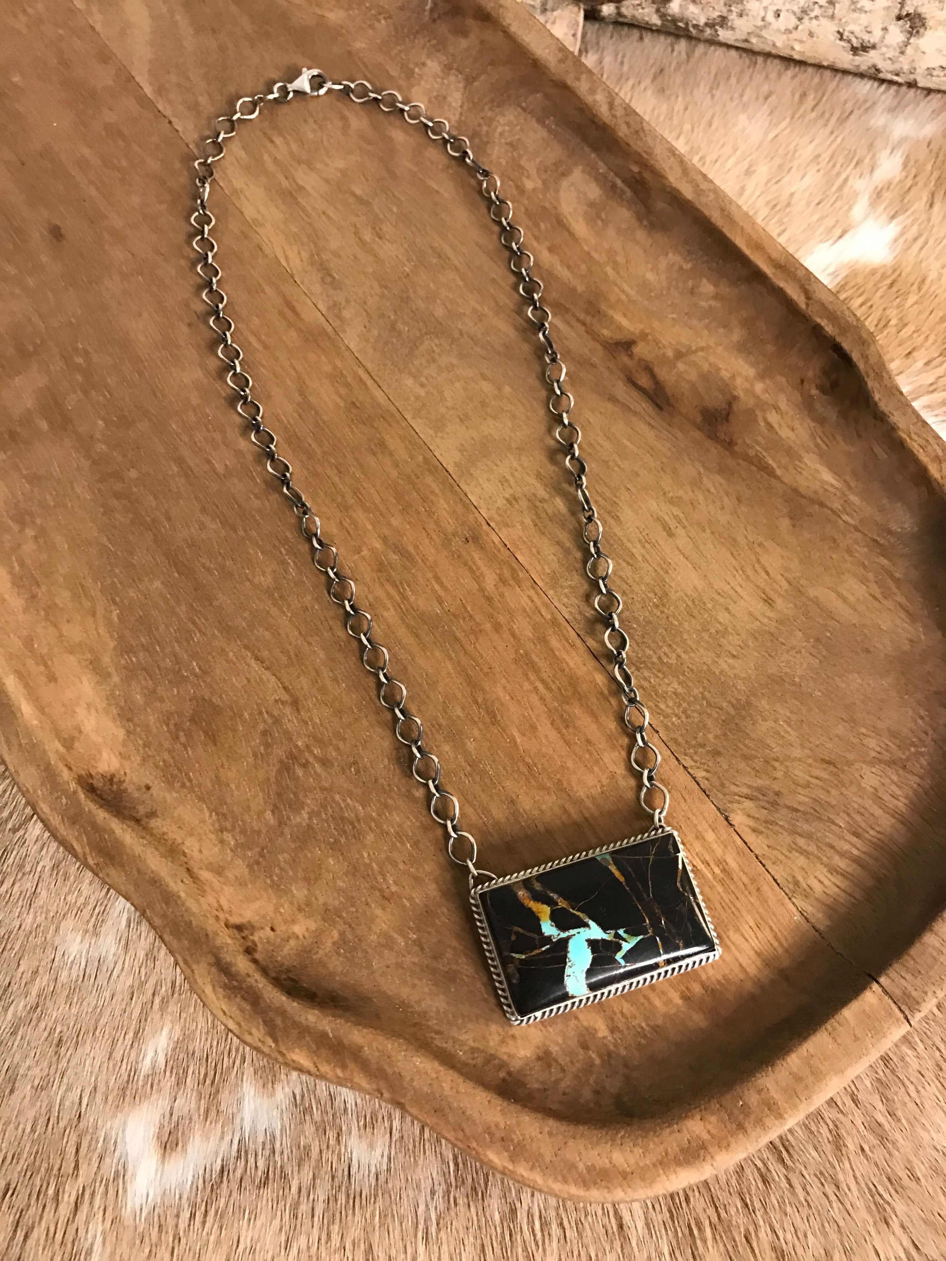 The Corvallis Black Jack Necklace, 4 xx-Necklaces-Calli Co., Turquoise and Silver Jewelry, Native American Handmade, Zuni Tribe, Navajo Tribe, Brock Texas