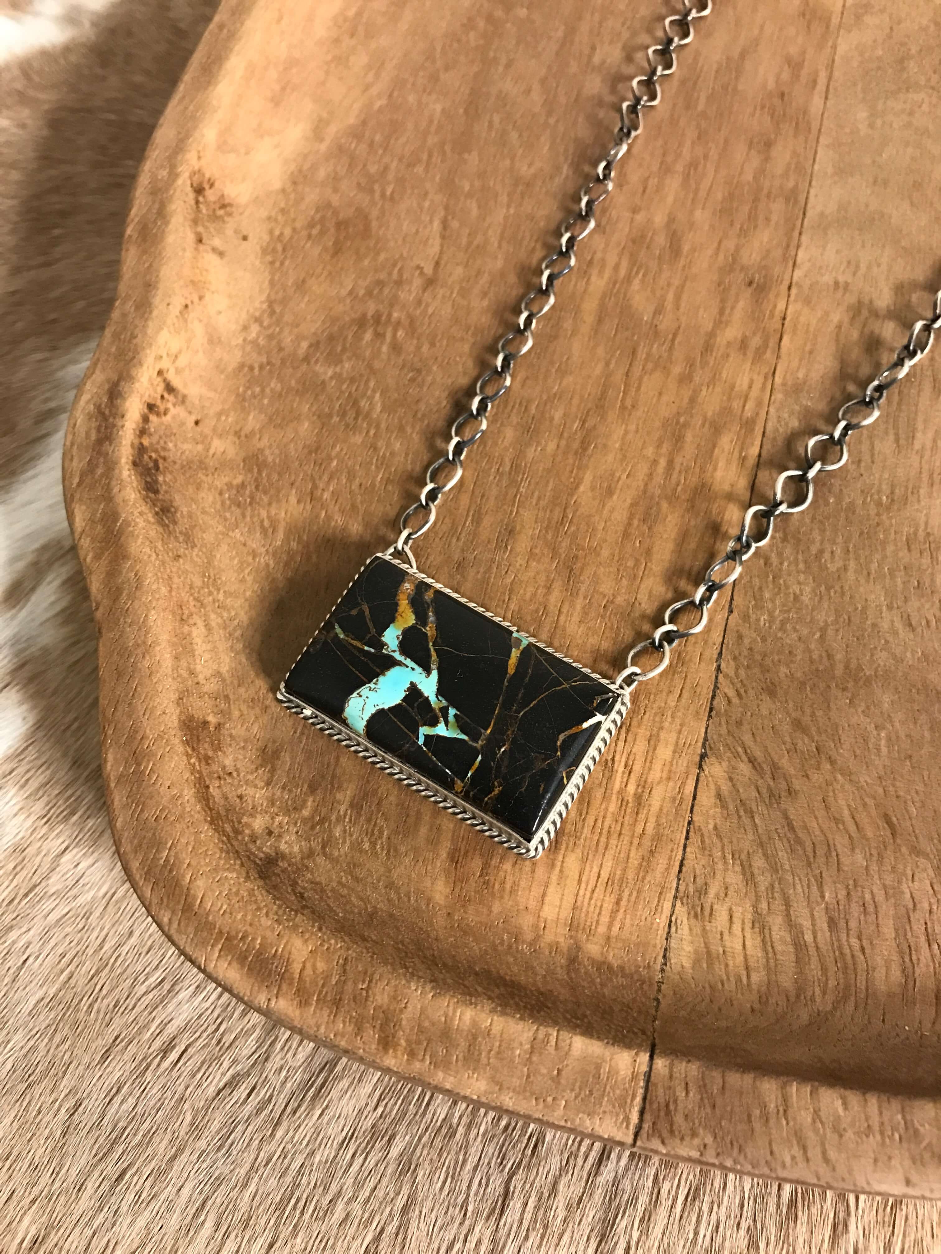 The Corvallis Black Jack Necklace, 4 xx-Necklaces-Calli Co., Turquoise and Silver Jewelry, Native American Handmade, Zuni Tribe, Navajo Tribe, Brock Texas
