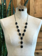 The Enola Lariat Necklace Set-Necklaces-Calli Co., Turquoise and Silver Jewelry, Native American Handmade, Zuni Tribe, Navajo Tribe, Brock Texas