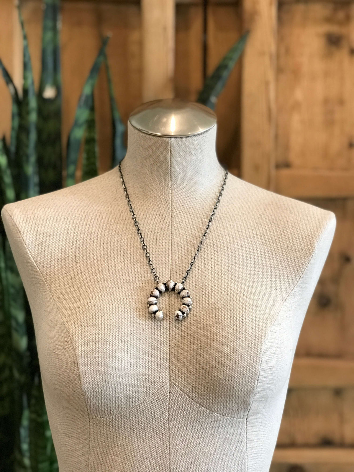 The Wild Horse Naja Necklace, 1-Necklaces-Calli Co., Turquoise and Silver Jewelry, Native American Handmade, Zuni Tribe, Navajo Tribe, Brock Texas