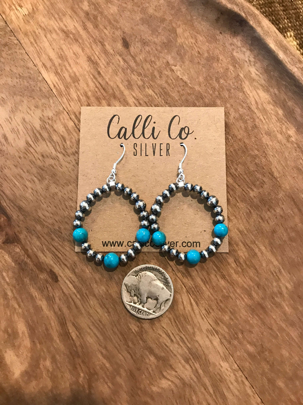 The Kye Earrings-Earrings-Calli Co., Turquoise and Silver Jewelry, Native American Handmade, Zuni Tribe, Navajo Tribe, Brock Texas