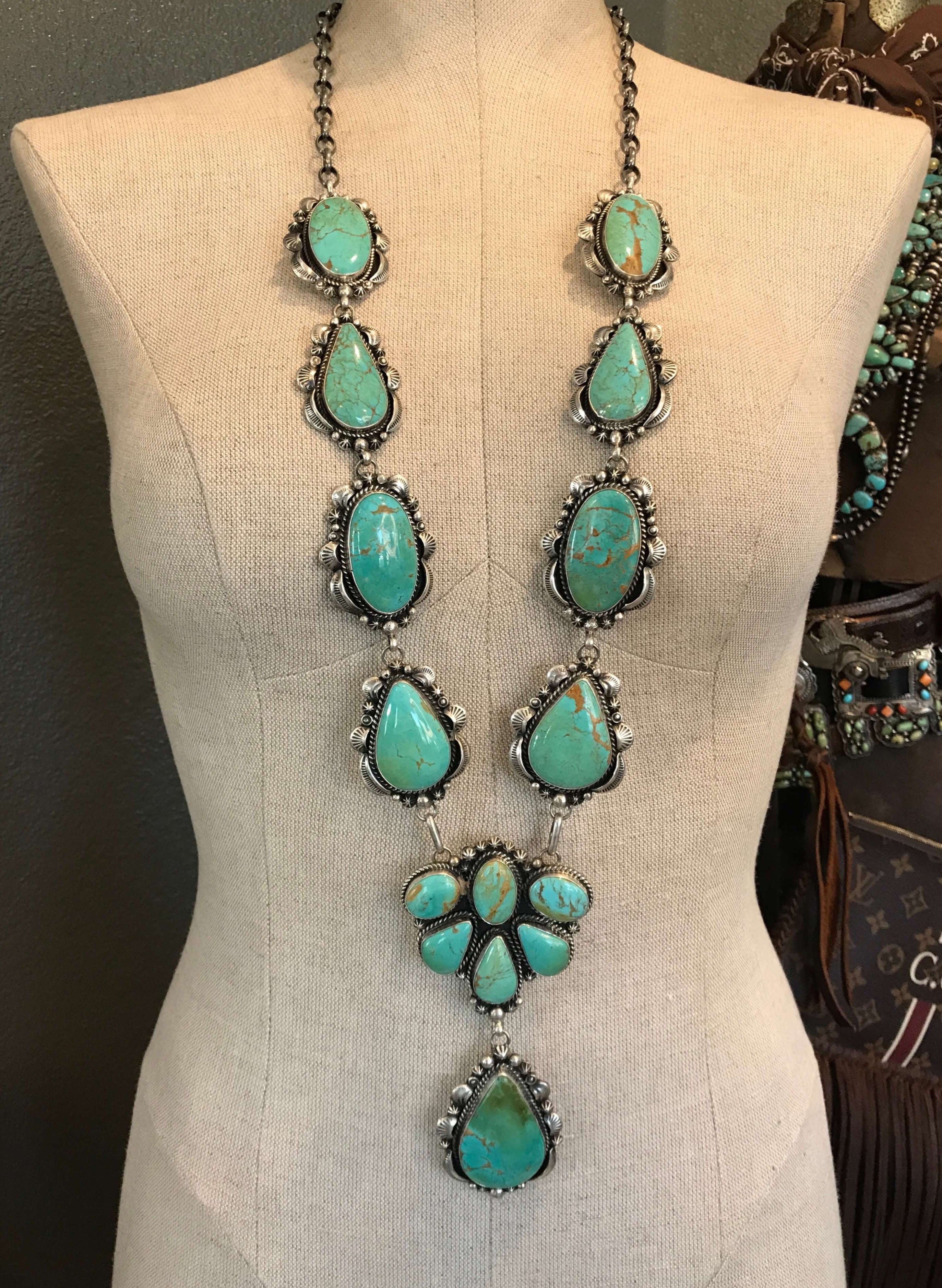 Handmade turquoise good jewelry set