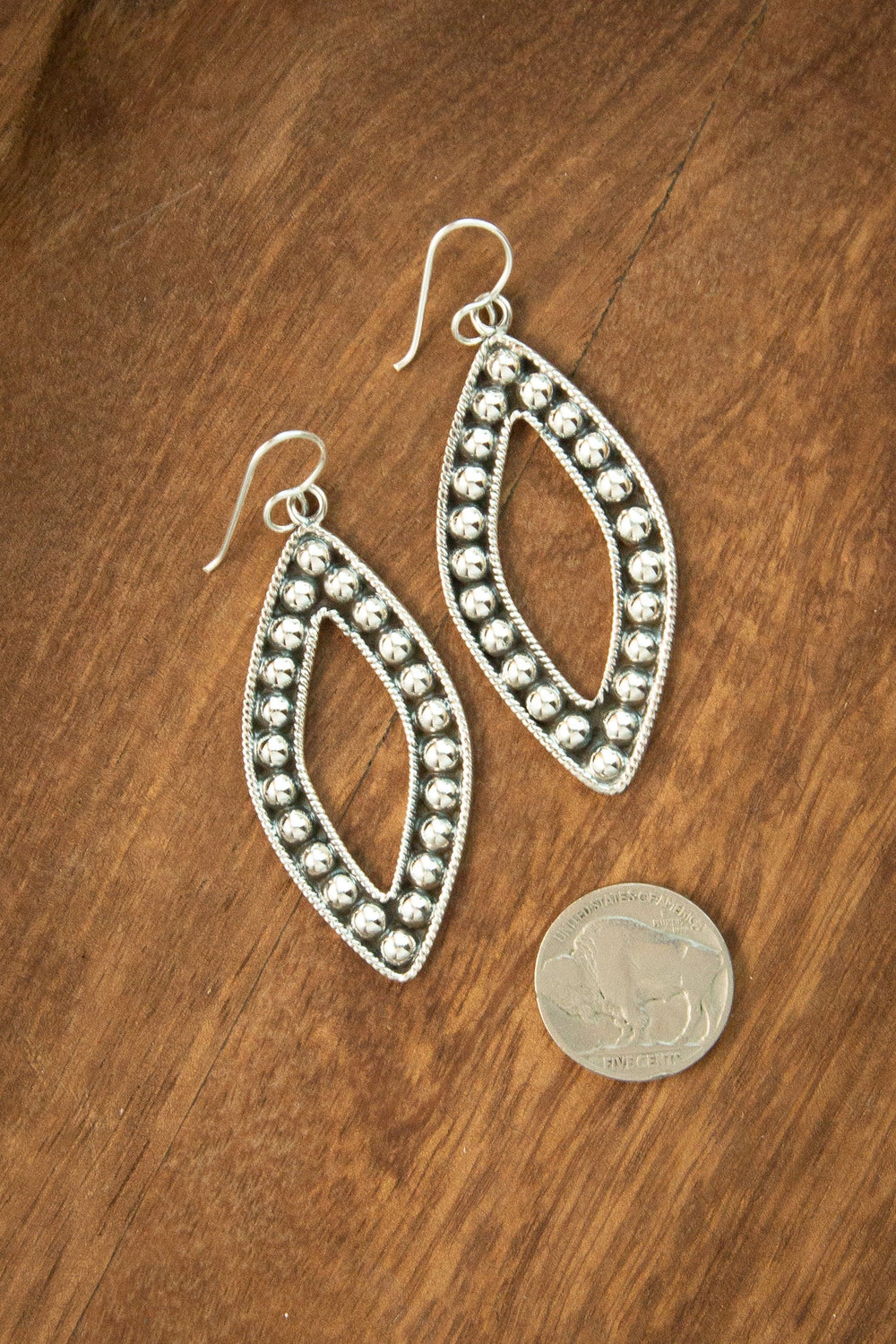 The Danboro Sterling Earrings-Earrings-Calli Co., Turquoise and Silver Jewelry, Native American Handmade, Zuni Tribe, Navajo Tribe, Brock Texas