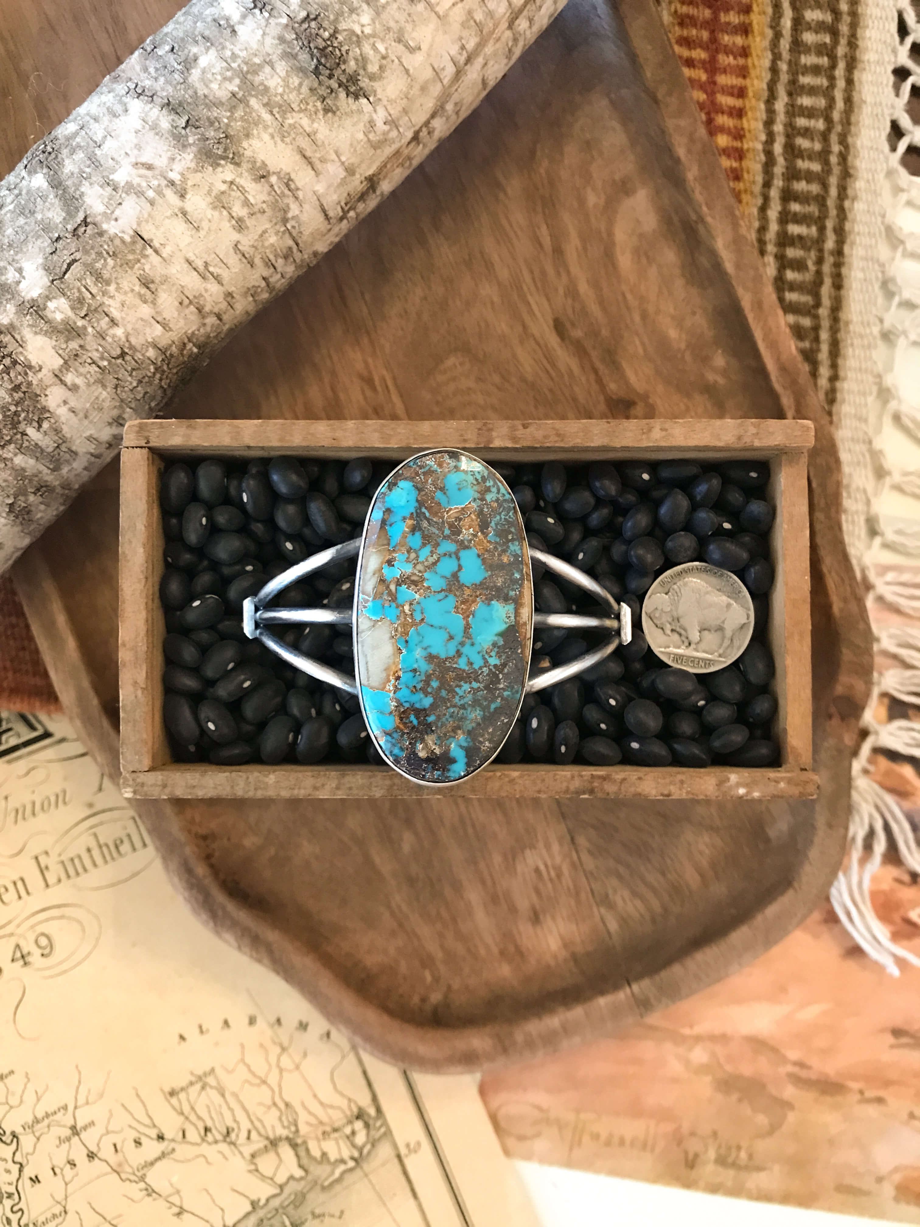 The Wenatchee Turquoise Cuff-Bracelets & Cuffs-Calli Co., Turquoise and Silver Jewelry, Native American Handmade, Zuni Tribe, Navajo Tribe, Brock Texas