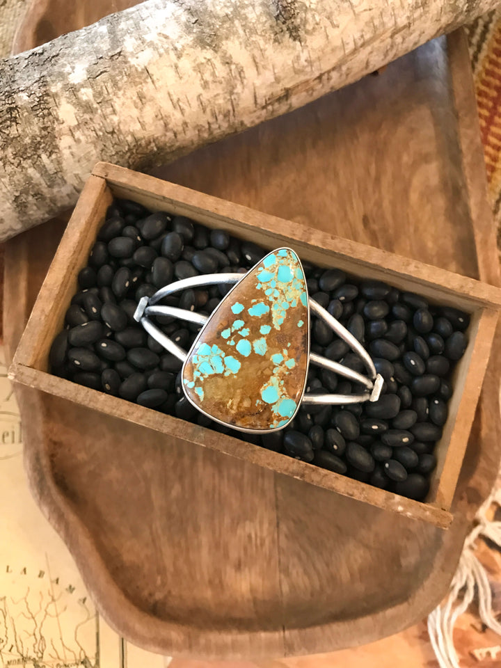 The Woodland Turquoise Cuff-Bracelets & Cuffs-Calli Co., Turquoise and Silver Jewelry, Native American Handmade, Zuni Tribe, Navajo Tribe, Brock Texas