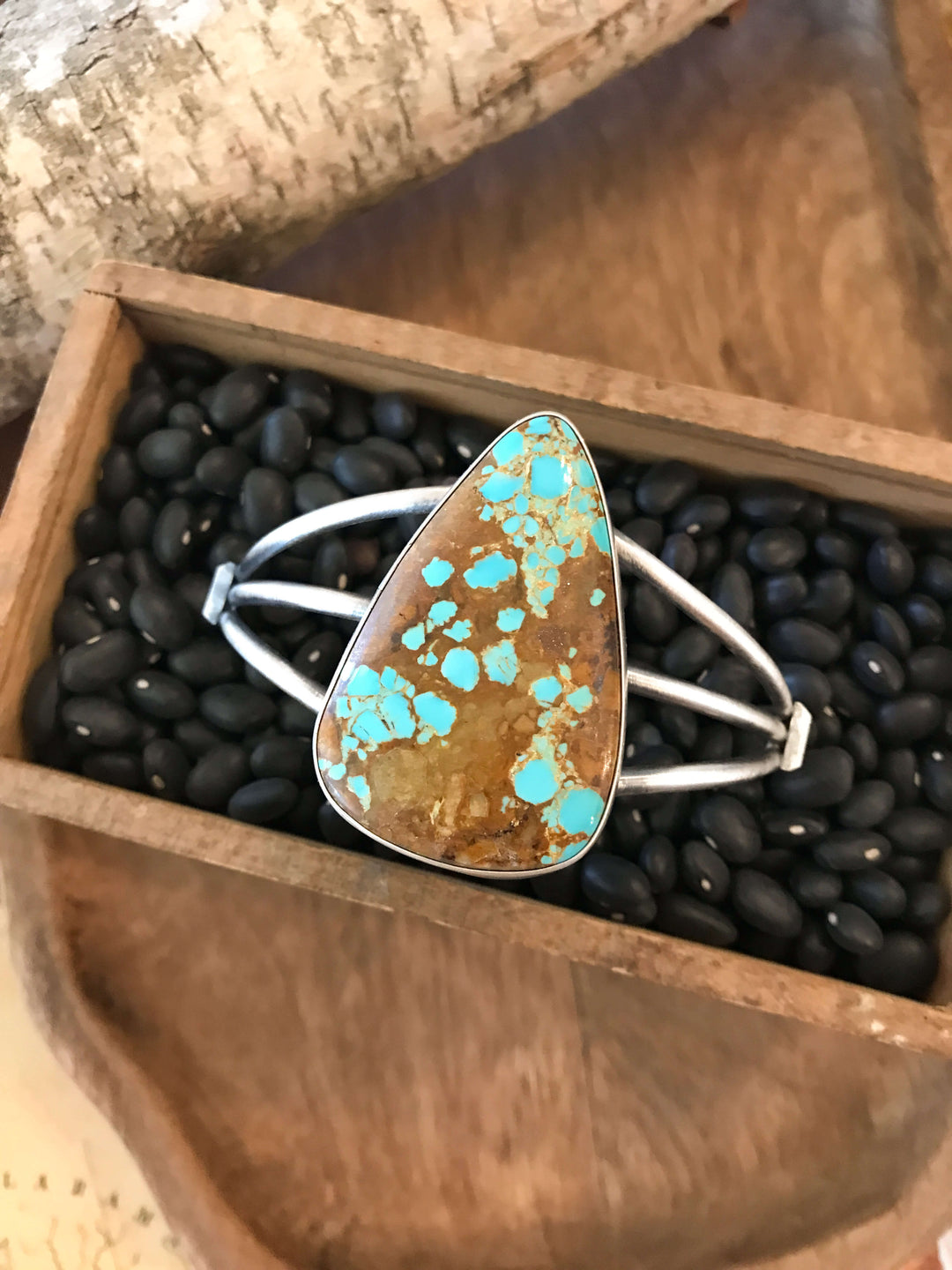 The Woodland Turquoise Cuff-Bracelets & Cuffs-Calli Co., Turquoise and Silver Jewelry, Native American Handmade, Zuni Tribe, Navajo Tribe, Brock Texas