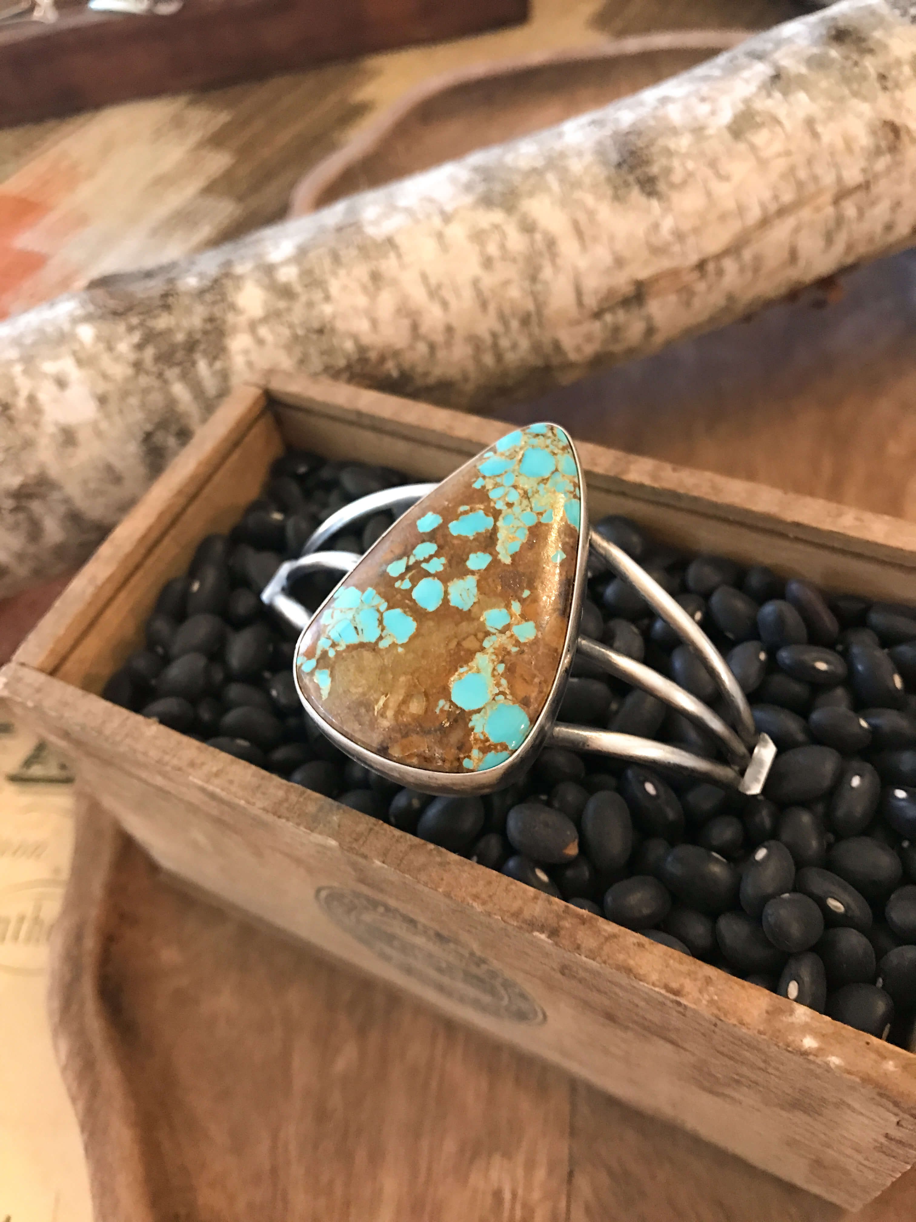 The Woodland Turquoise Cuff-Bracelets & Cuffs-Calli Co., Turquoise and Silver Jewelry, Native American Handmade, Zuni Tribe, Navajo Tribe, Brock Texas