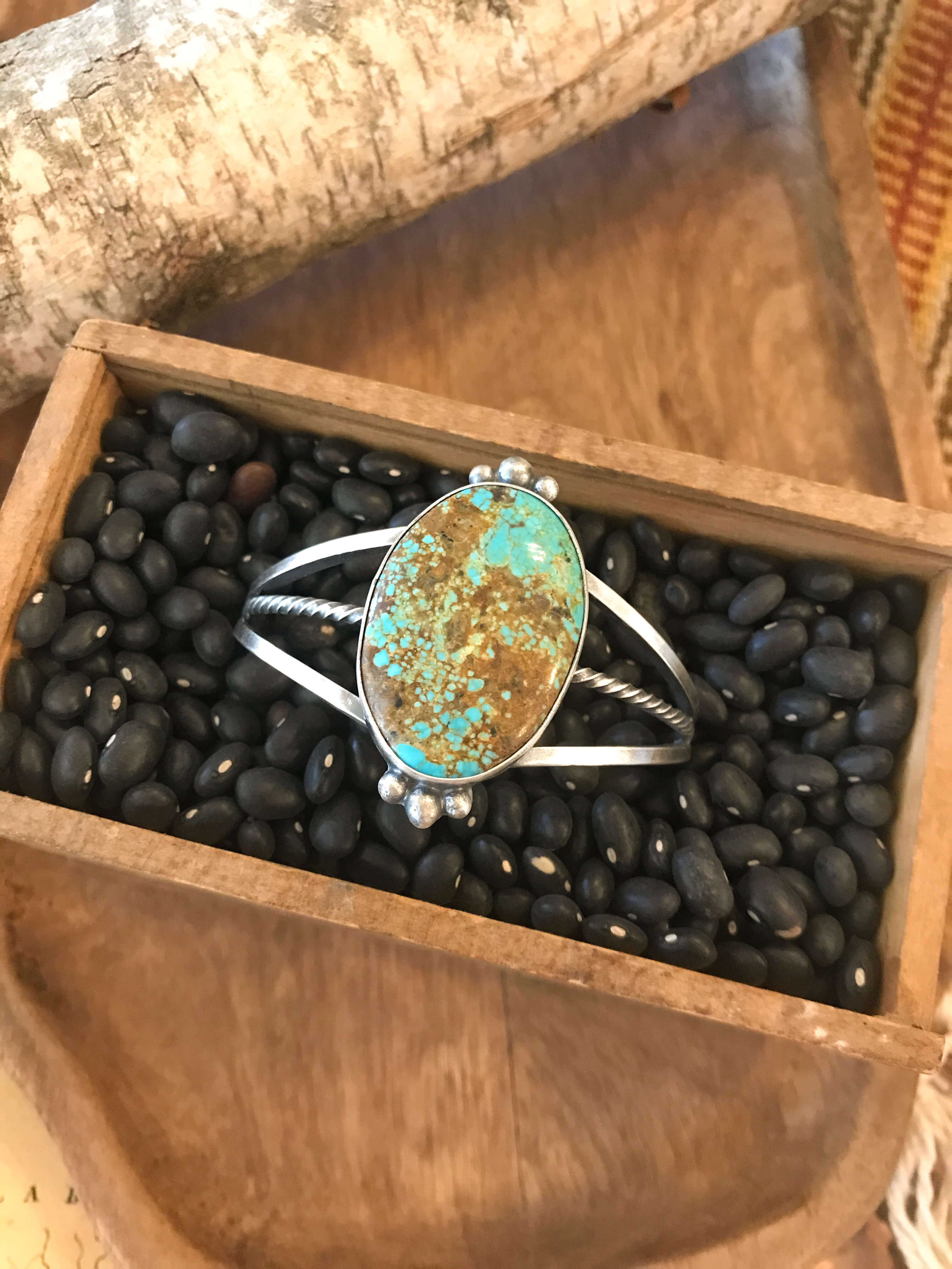 The Tensaw Turquoise Cuff, 3-Bracelets & Cuffs-Calli Co., Turquoise and Silver Jewelry, Native American Handmade, Zuni Tribe, Navajo Tribe, Brock Texas