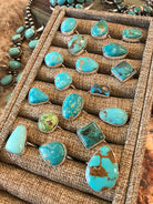 The Yuma Rings in Turquoise-Rings-Calli Co., Turquoise and Silver Jewelry, Native American Handmade, Zuni Tribe, Navajo Tribe, Brock Texas