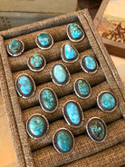 The Yale Rings in Blue Turquoise-Rings-Calli Co., Turquoise and Silver Jewelry, Native American Handmade, Zuni Tribe, Navajo Tribe, Brock Texas