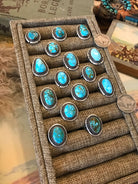 The Yale Rings in Blue Turquoise-Rings-Calli Co., Turquoise and Silver Jewelry, Native American Handmade, Zuni Tribe, Navajo Tribe, Brock Texas
