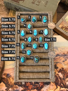 The Yale Rings in Blue Turquoise-Rings-Calli Co., Turquoise and Silver Jewelry, Native American Handmade, Zuni Tribe, Navajo Tribe, Brock Texas