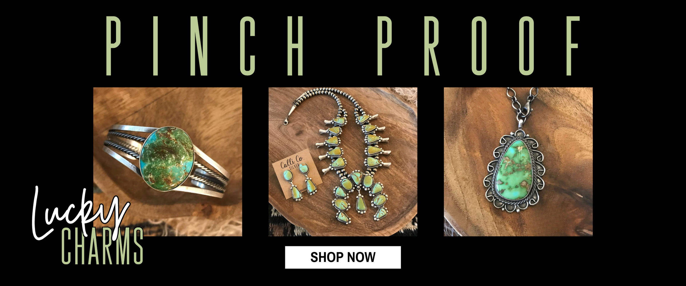 Pinch Proof Lucky Charms | St. Patrick's Day Green Jewelry Collection | Calli Co. Silver | Handmade Sterling Silver and Turquoise Jewelry | Located in Fort Worth, TX