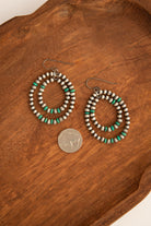 The Anchorage Turquoise and Pearl Hoop Earrings-Earrings-Calli Co., Turquoise and Silver Jewelry, Native American Handmade, Zuni Tribe, Navajo Tribe, Brock Texas