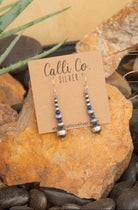 The Brevard Lapis Earrings-Earrings-Calli Co., Turquoise and Silver Jewelry, Native American Handmade, Zuni Tribe, Navajo Tribe, Brock Texas