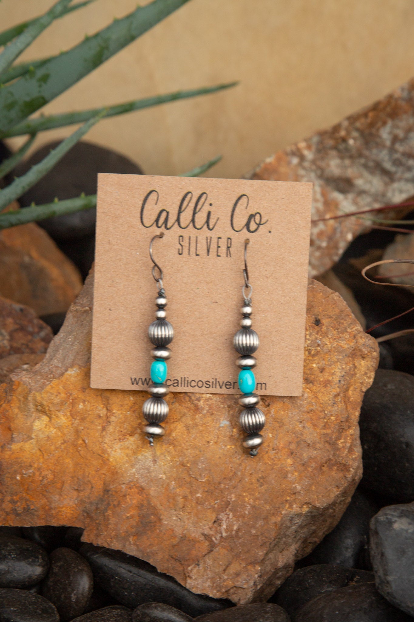 15 Blakely turq-Earrings-Calli Co., Turquoise and Silver Jewelry, Native American Handmade, Zuni Tribe, Navajo Tribe, Brock Texas