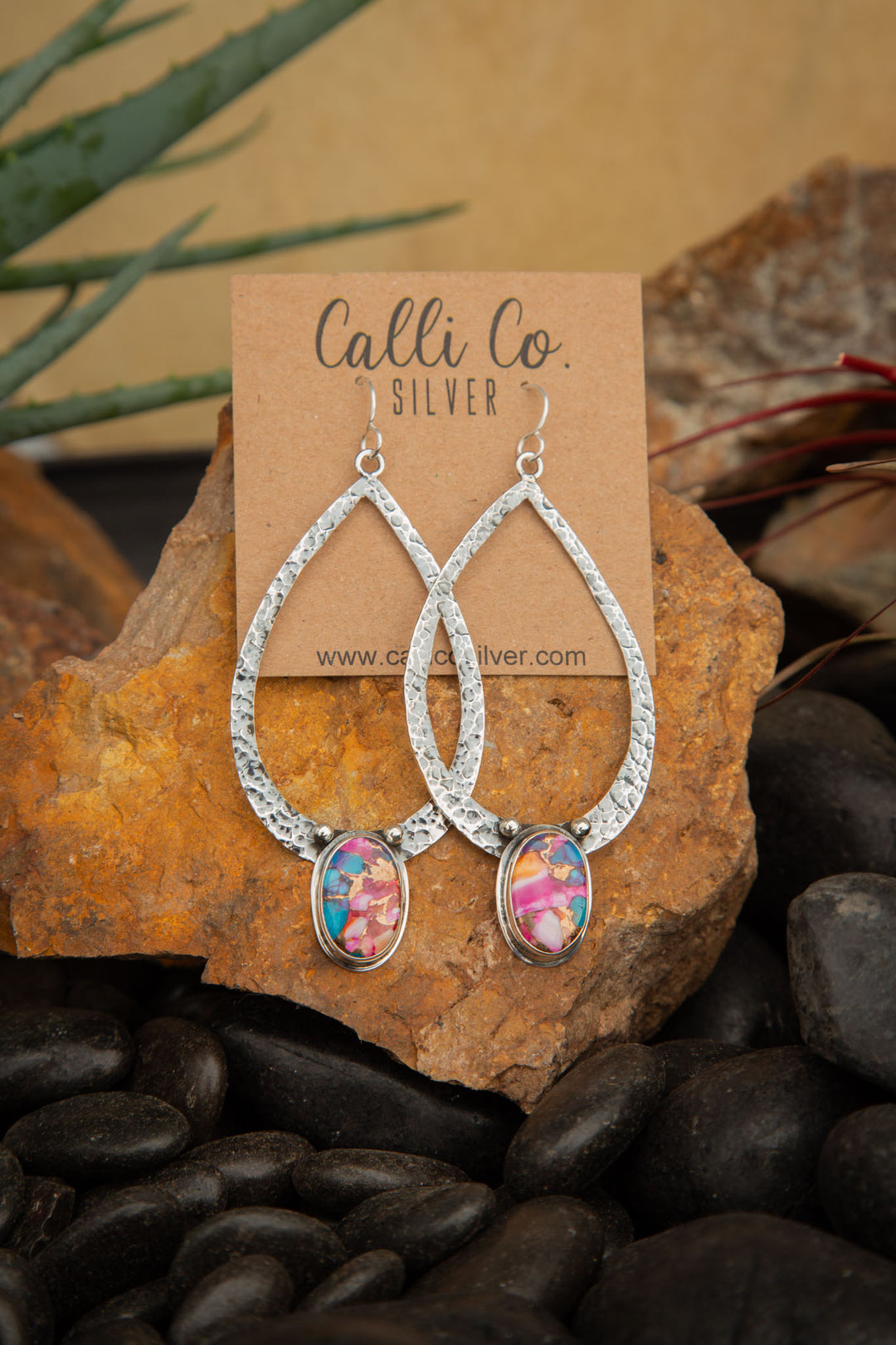 The Hudson Hammered Earrings, 3-Earrings-Calli Co., Turquoise and Silver Jewelry, Native American Handmade, Zuni Tribe, Navajo Tribe, Brock Texas