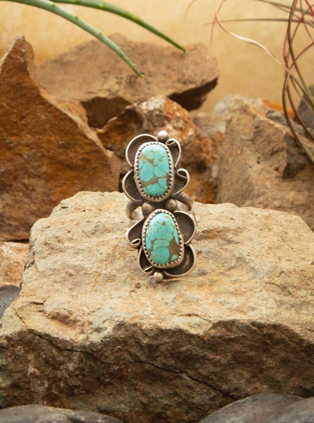 The Wynonna Ring, 4 Sz 6.5-Rings-Calli Co., Turquoise and Silver Jewelry, Native American Handmade, Zuni Tribe, Navajo Tribe, Brock Texas