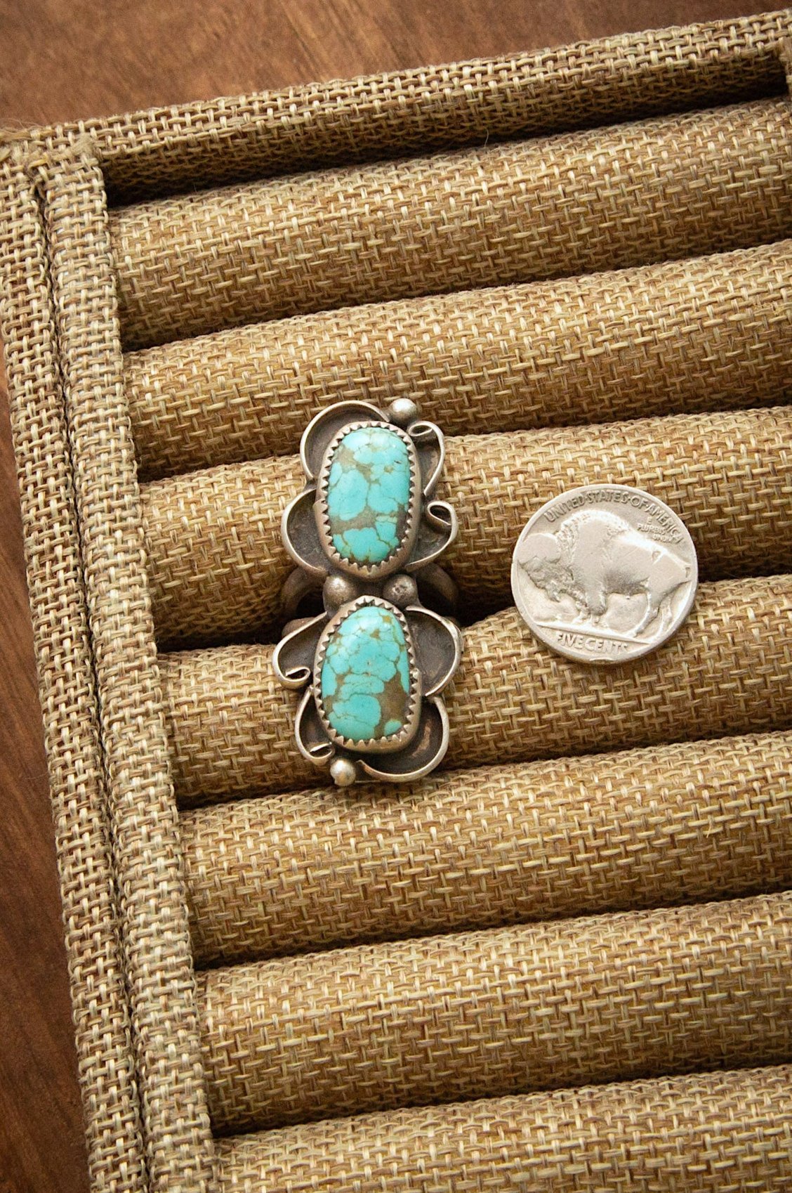 The Wynonna Ring, 4 Sz 6.5-Rings-Calli Co., Turquoise and Silver Jewelry, Native American Handmade, Zuni Tribe, Navajo Tribe, Brock Texas