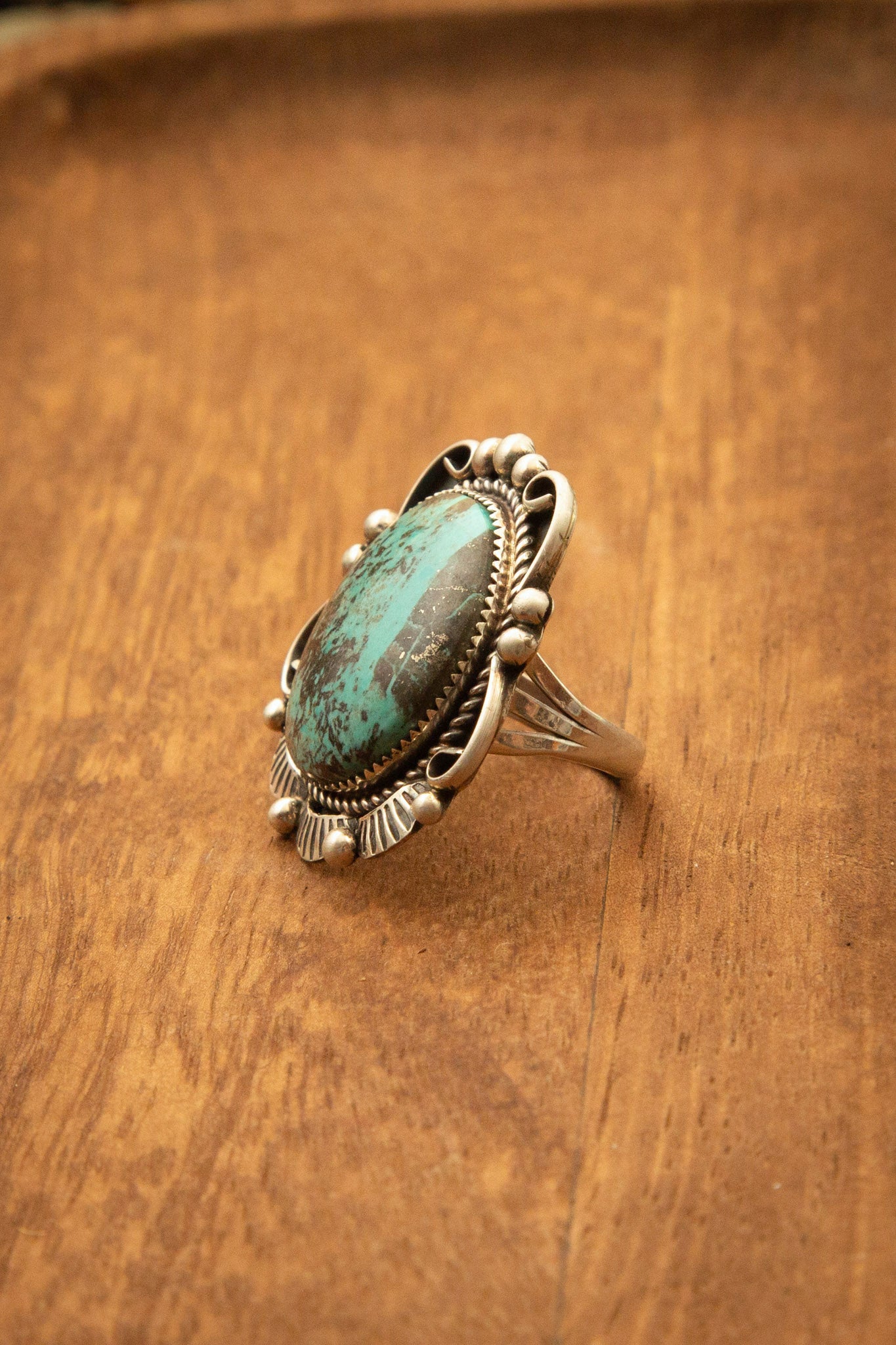 The Wynonna Ring, 3 Sz 7.5-Rings-Calli Co., Turquoise and Silver Jewelry, Native American Handmade, Zuni Tribe, Navajo Tribe, Brock Texas