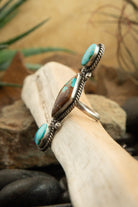 The Adjustable 3 Stone Ring, 4-Rings-Calli Co., Turquoise and Silver Jewelry, Native American Handmade, Zuni Tribe, Navajo Tribe, Brock Texas