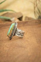 The Noble Turquoise Ring, 1 Sz 5.5-Rings-Calli Co., Turquoise and Silver Jewelry, Native American Handmade, Zuni Tribe, Navajo Tribe, Brock Texas