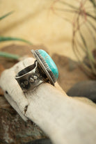 The Noble Turquoise Ring, 2 Sz 6.5-Rings-Calli Co., Turquoise and Silver Jewelry, Native American Handmade, Zuni Tribe, Navajo Tribe, Brock Texas