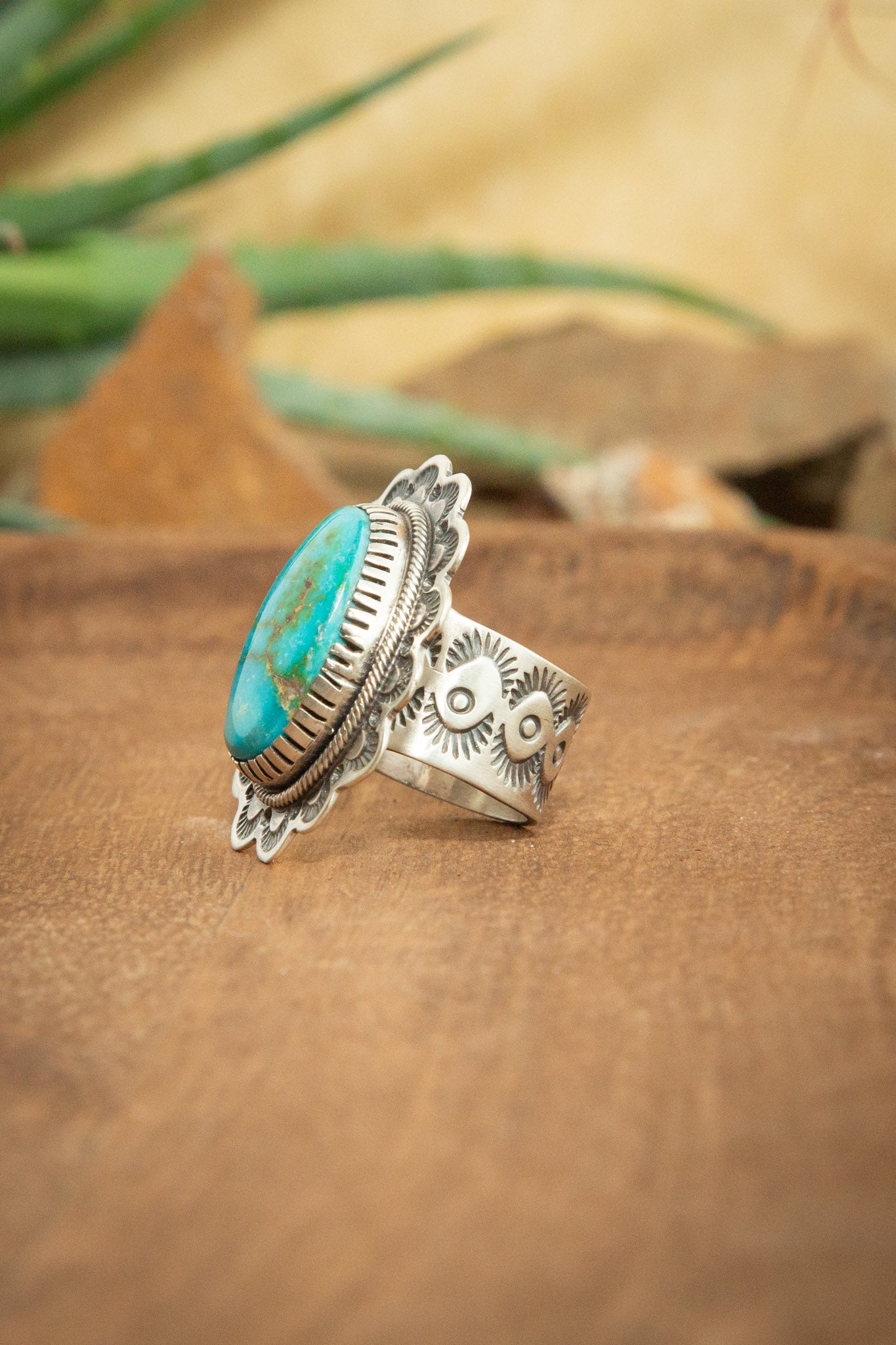 The Turquoise Concho Ring, 3 Sz. 7-Rings-Calli Co., Turquoise and Silver Jewelry, Native American Handmade, Zuni Tribe, Navajo Tribe, Brock Texas