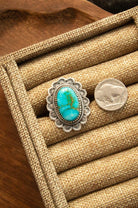 The Turquoise Concho Ring, 3 Sz. 7-Rings-Calli Co., Turquoise and Silver Jewelry, Native American Handmade, Zuni Tribe, Navajo Tribe, Brock Texas