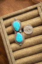 The Fenton Double Stone Ring 2, Sz 6-Rings-Calli Co., Turquoise and Silver Jewelry, Native American Handmade, Zuni Tribe, Navajo Tribe, Brock Texas