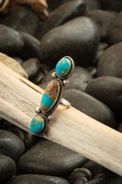 The Adjustable 3 Stone Ring, 5-Rings-Calli Co., Turquoise and Silver Jewelry, Native American Handmade, Zuni Tribe, Navajo Tribe, Brock Texas