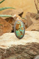 The Noble Turquoise Ring, 3 Sz 8.75-Rings-Calli Co., Turquoise and Silver Jewelry, Native American Handmade, Zuni Tribe, Navajo Tribe, Brock Texas