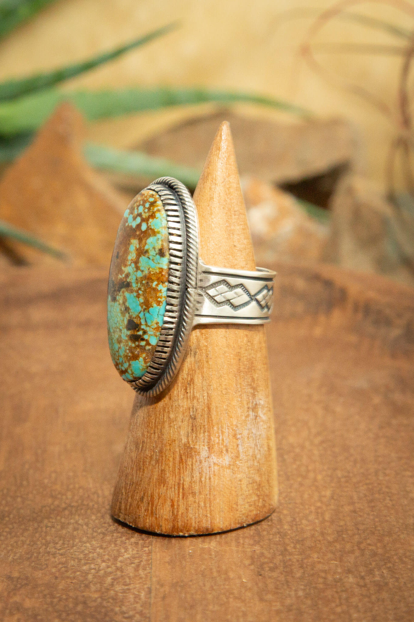 The Noble Turquoise Ring, 3 Sz 8.75-Rings-Calli Co., Turquoise and Silver Jewelry, Native American Handmade, Zuni Tribe, Navajo Tribe, Brock Texas