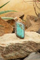 The Noble Turquoise Ring, 8 Sz 9.5-Rings-Calli Co., Turquoise and Silver Jewelry, Native American Handmade, Zuni Tribe, Navajo Tribe, Brock Texas