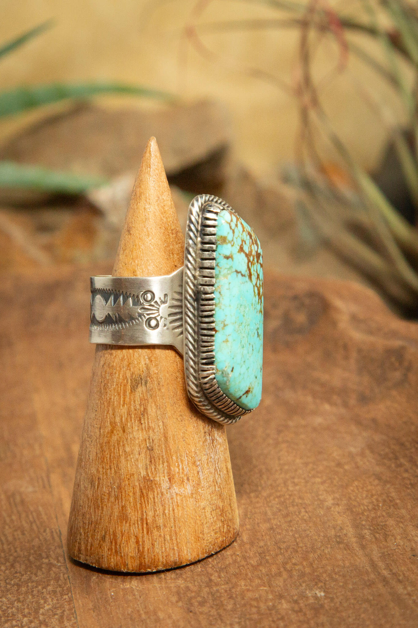 The Noble Turquoise Ring, 8 Sz 9.5-Rings-Calli Co., Turquoise and Silver Jewelry, Native American Handmade, Zuni Tribe, Navajo Tribe, Brock Texas