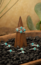 The Turquoise Teardrop Ring-Rings-Calli Co., Turquoise and Silver Jewelry, Native American Handmade, Zuni Tribe, Navajo Tribe, Brock Texas