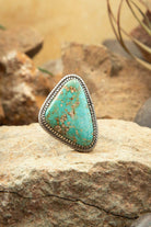 The Noble Turquoise Ring, 5 Sz 8.5-Rings-Calli Co., Turquoise and Silver Jewelry, Native American Handmade, Zuni Tribe, Navajo Tribe, Brock Texas