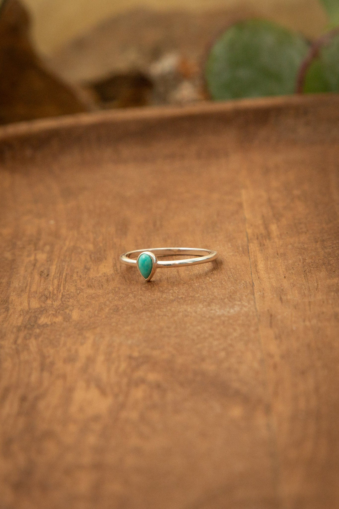 The Turquoise Teardrop Ring-Rings-Calli Co., Turquoise and Silver Jewelry, Native American Handmade, Zuni Tribe, Navajo Tribe, Brock Texas