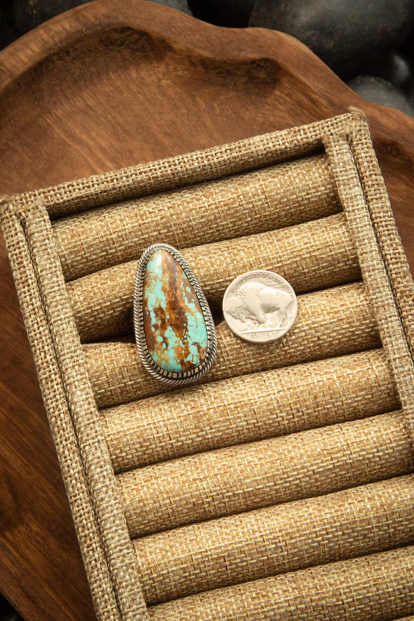 The Noble Turquoise Ring, 6 Sz 8-Rings-Calli Co., Turquoise and Silver Jewelry, Native American Handmade, Zuni Tribe, Navajo Tribe, Brock Texas