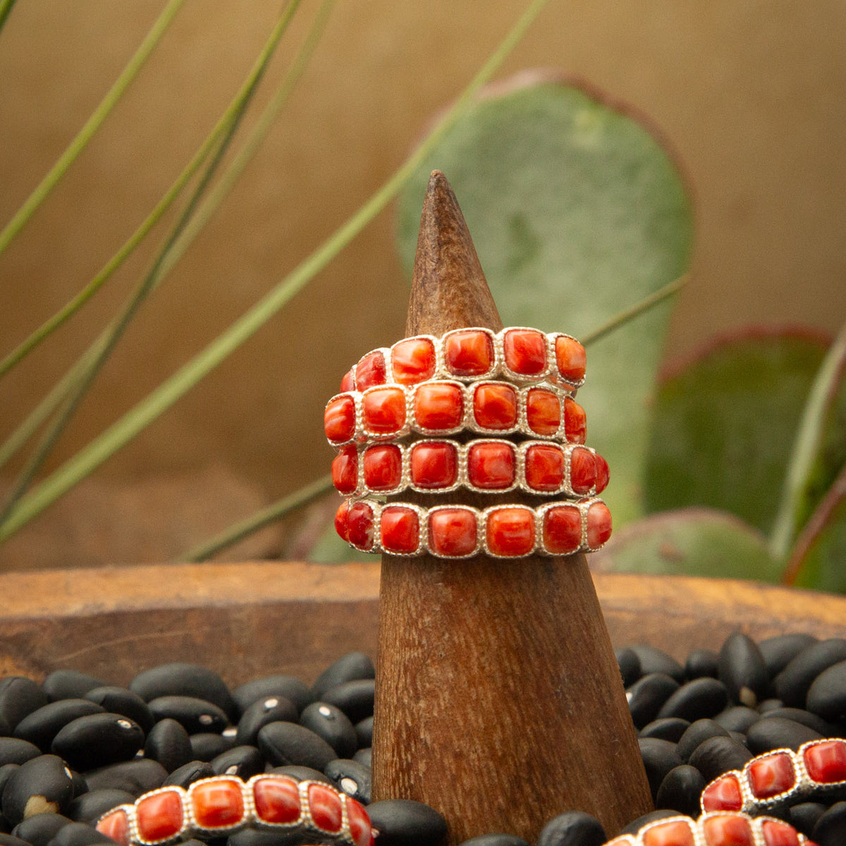 The Red Spiny Stacking Ring – Calli Co. Silver