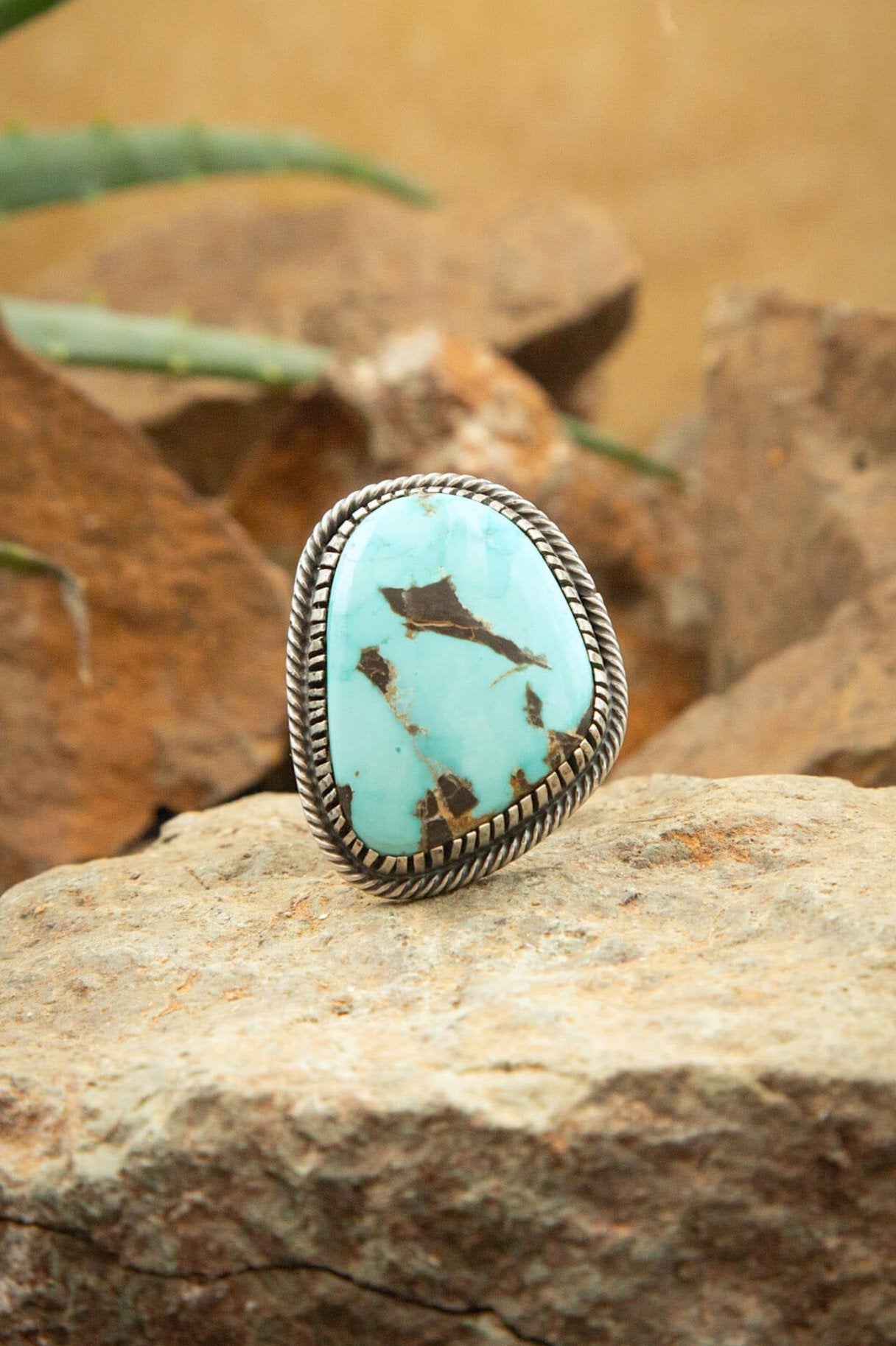 Sterling silver turquoise shops ring 8.5