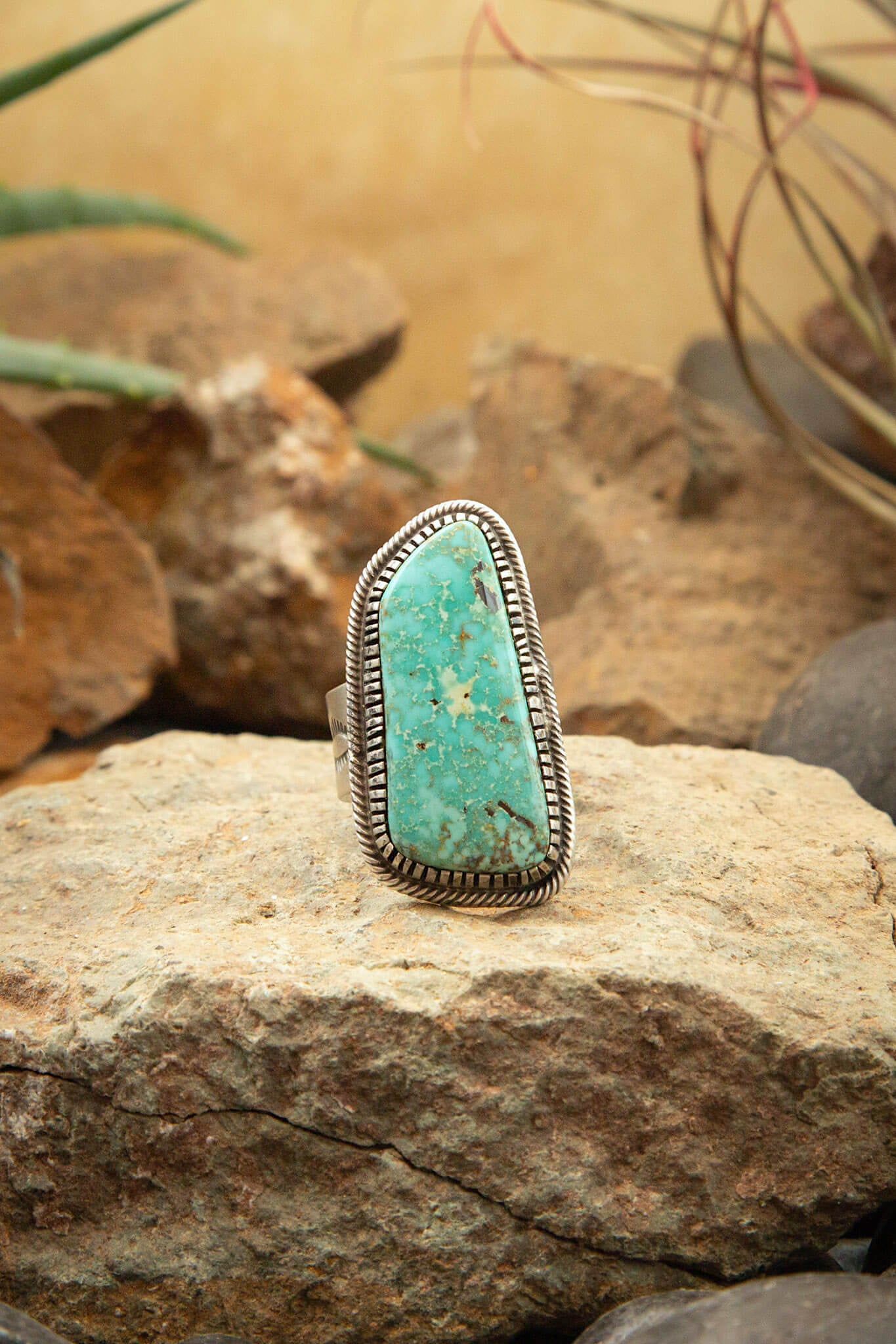 The Noble Turquoise Ring, 7 Sz 9-Rings-Calli Co., Turquoise and Silver Jewelry, Native American Handmade, Zuni Tribe, Navajo Tribe, Brock Texas