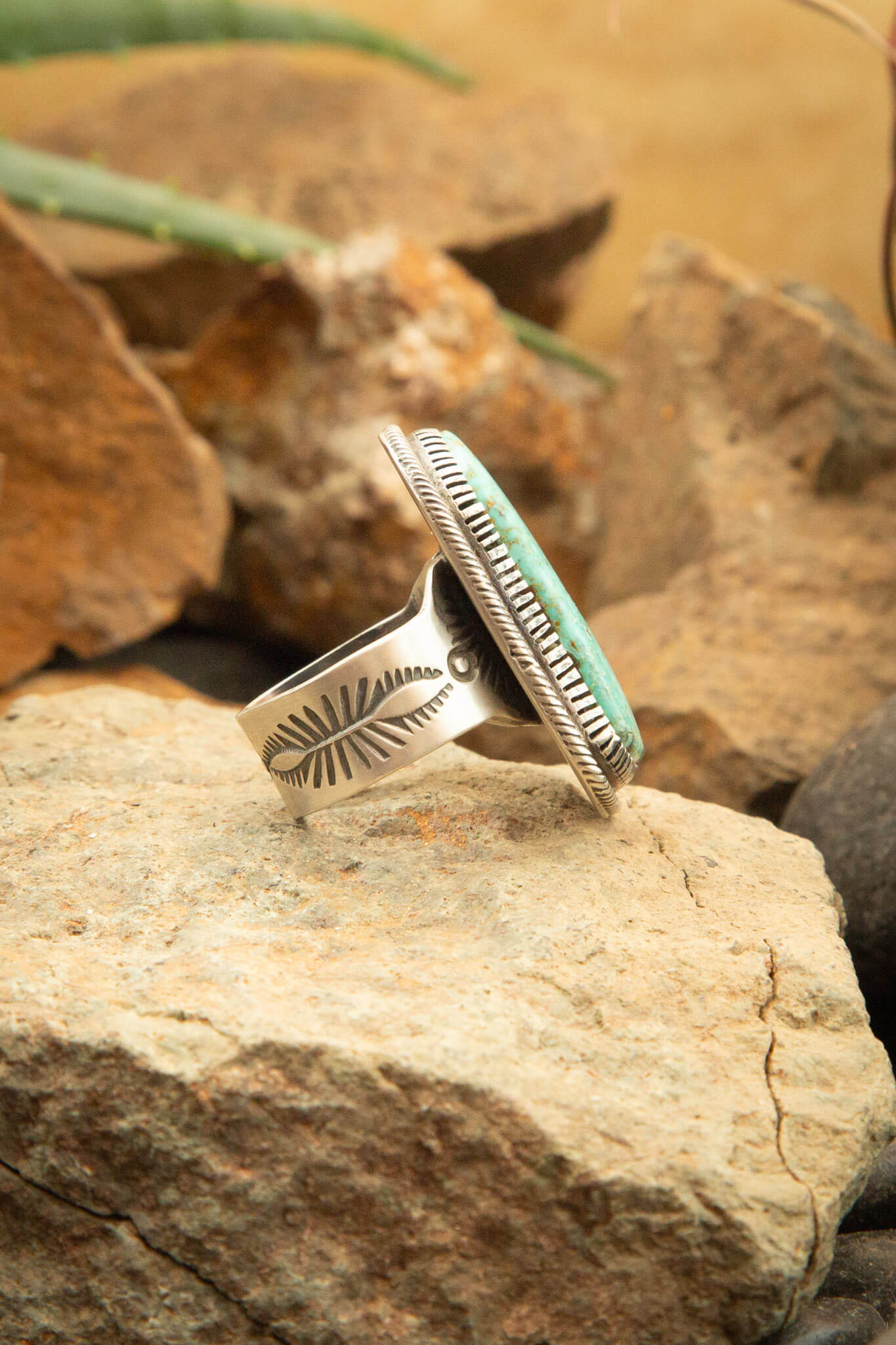 The Noble Turquoise Ring, 7 Sz 9-Rings-Calli Co., Turquoise and Silver Jewelry, Native American Handmade, Zuni Tribe, Navajo Tribe, Brock Texas