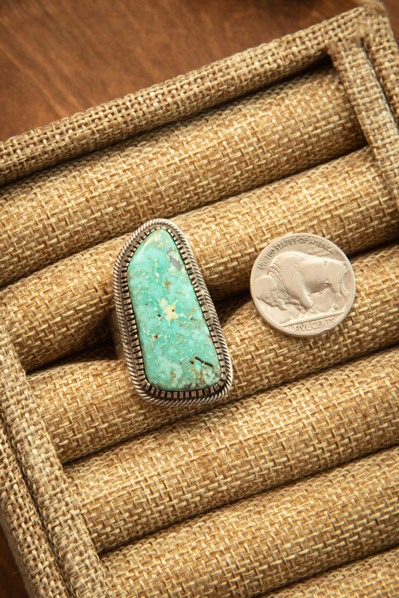 The Noble Turquoise Ring, 7 Sz 9-Rings-Calli Co., Turquoise and Silver Jewelry, Native American Handmade, Zuni Tribe, Navajo Tribe, Brock Texas