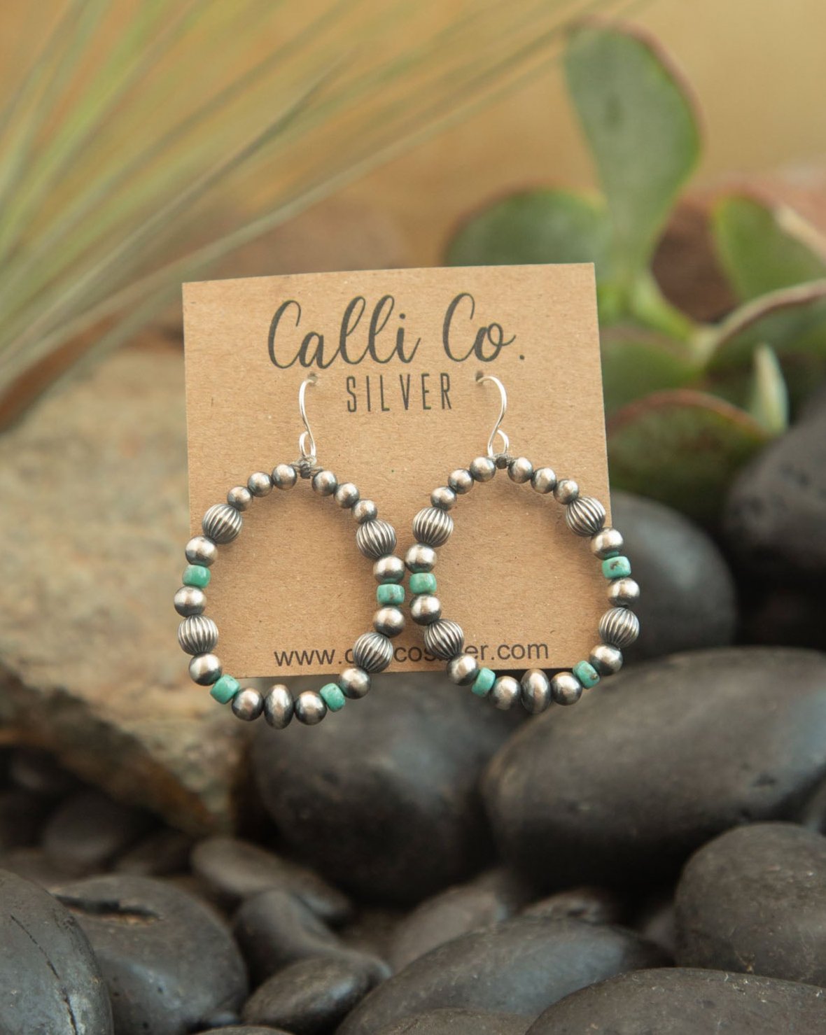 The Chittenden Earrings-Earrings-Calli Co., Turquoise and Silver Jewelry, Native American Handmade, Zuni Tribe, Navajo Tribe, Brock Texas