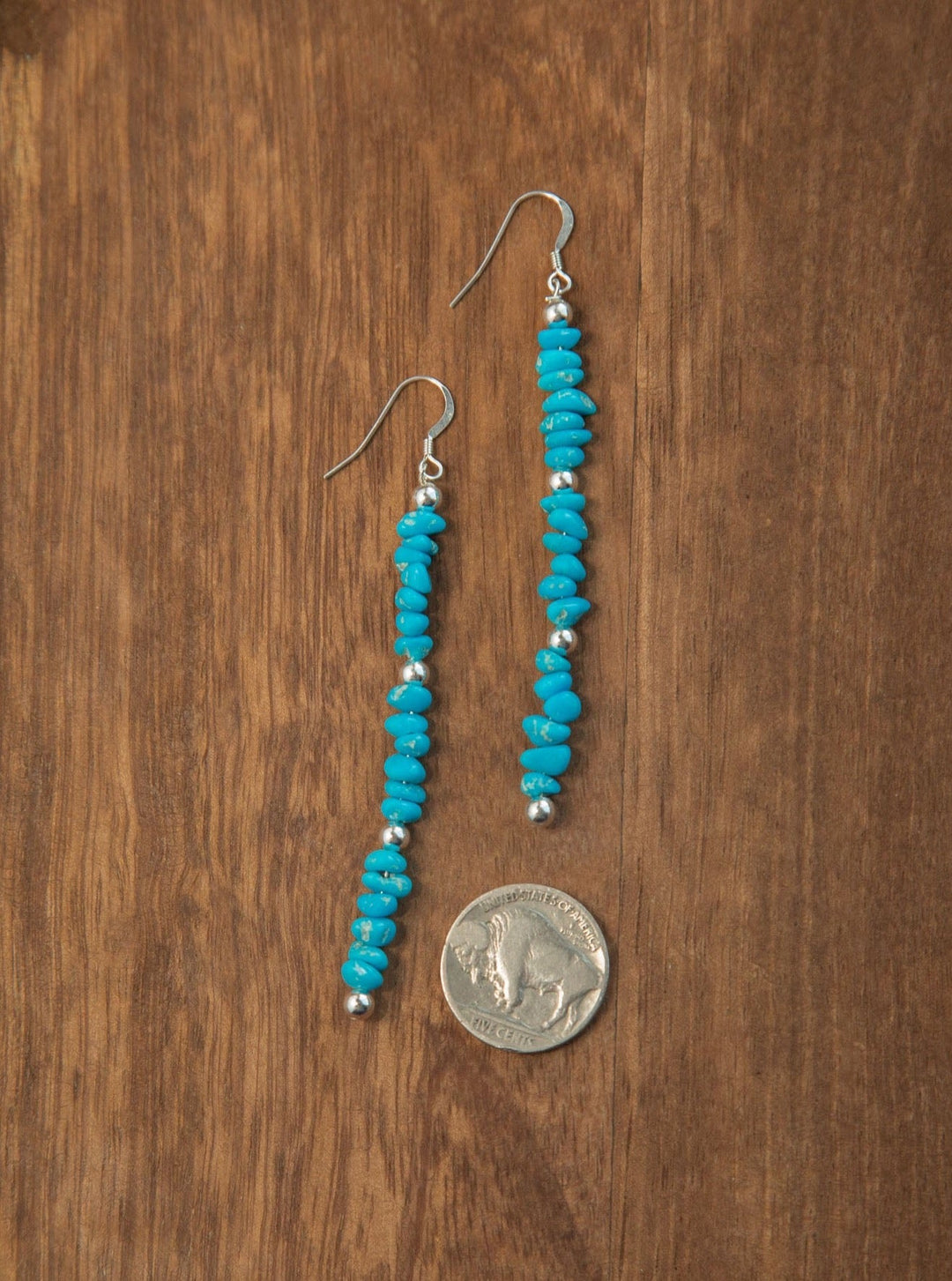 The Sleeping Beauty Drop Earrings-Earrings-Calli Co., Turquoise and Silver Jewelry, Native American Handmade, Zuni Tribe, Navajo Tribe, Brock Texas