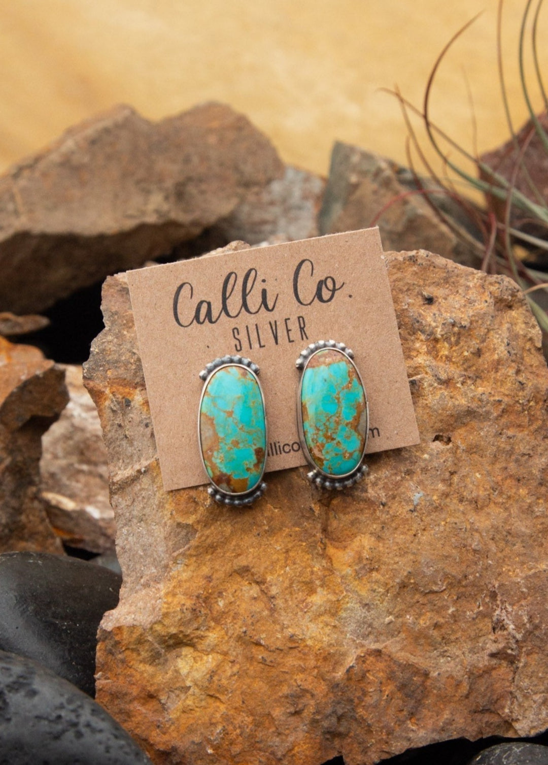 The Turquoise Studs, 6-Earrings-Calli Co., Turquoise and Silver Jewelry, Native American Handmade, Zuni Tribe, Navajo Tribe, Brock Texas