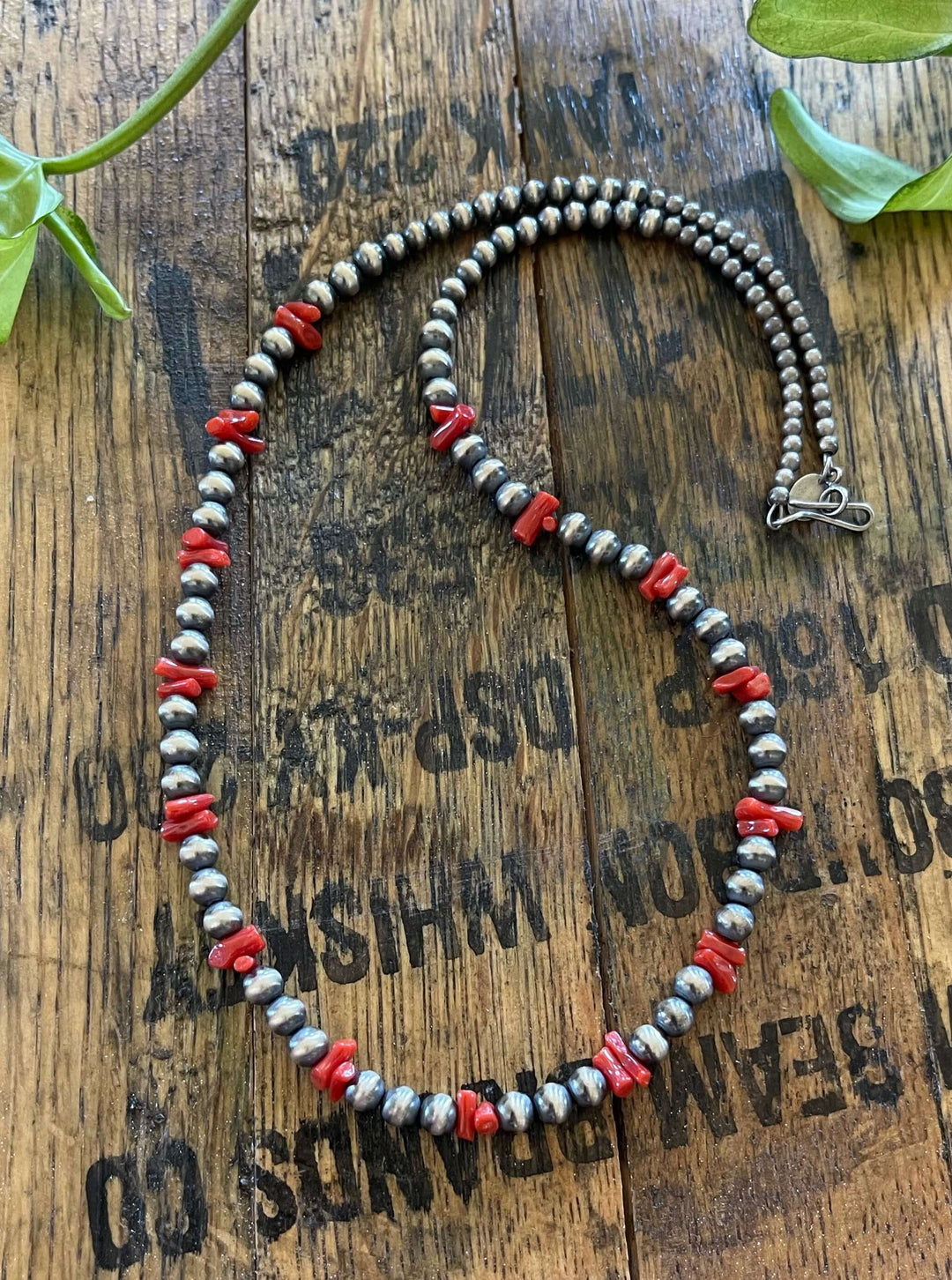 The Ruby Hills Navajo Pearl and Coral Necklace-Necklaces-Calli Co., Turquoise and Silver Jewelry, Native American Handmade, Zuni Tribe, Navajo Tribe, Brock Texas
