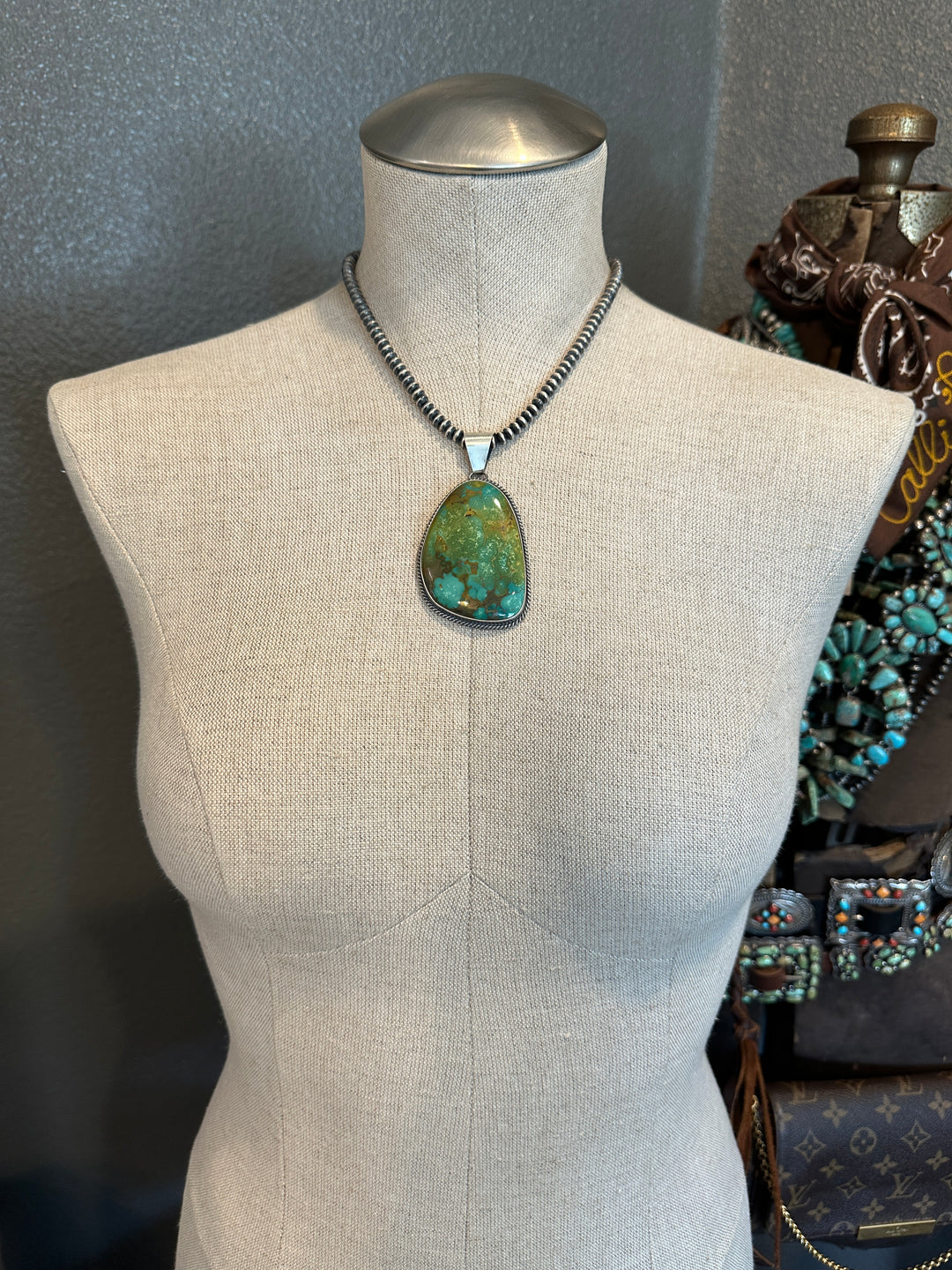 The Adelanto Pendant-Pendants-Calli Co., Turquoise and Silver Jewelry, Native American Handmade, Zuni Tribe, Navajo Tribe, Brock Texas